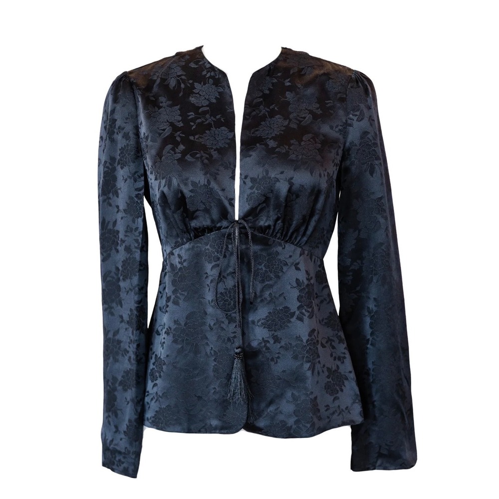 ciao lucia! Jorgina 100% Silk Top in Black Size Small Missing One Tie-out Cord